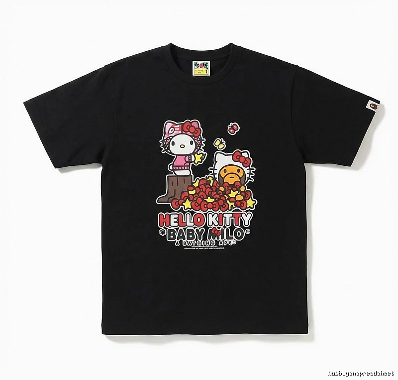Bape Hello Kitty Co-branded Black T-shirt