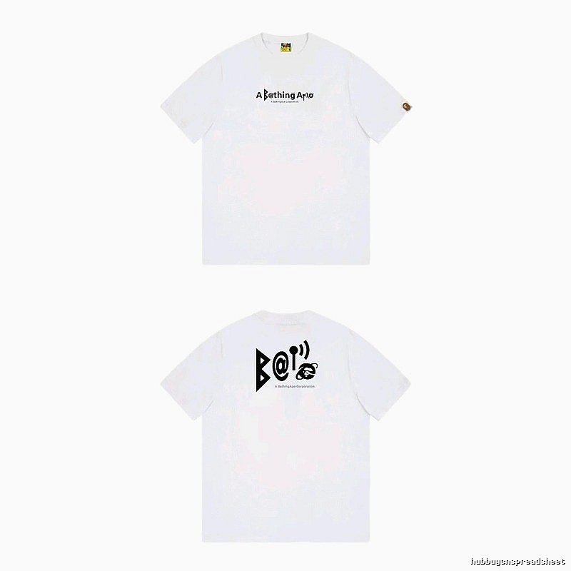 Bape letter print simple white T-shirt