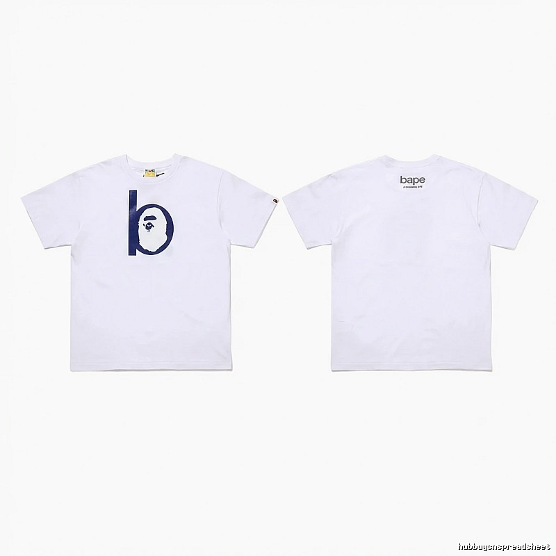 Bape letter trendy white T-shirt
