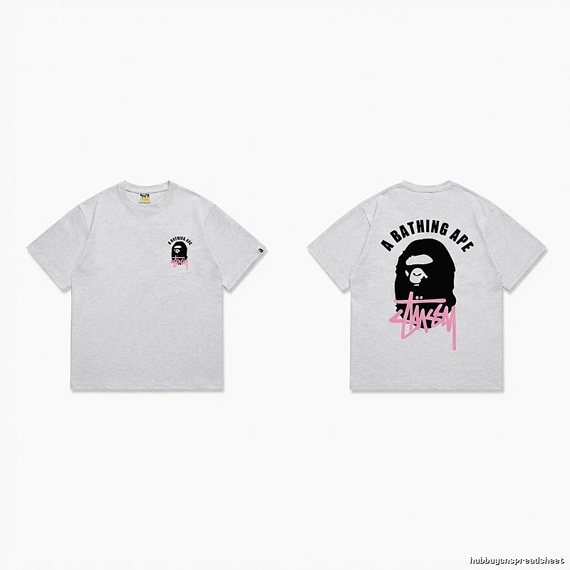 Bape Pink Trendy and Cool Short-sleeve Shirt