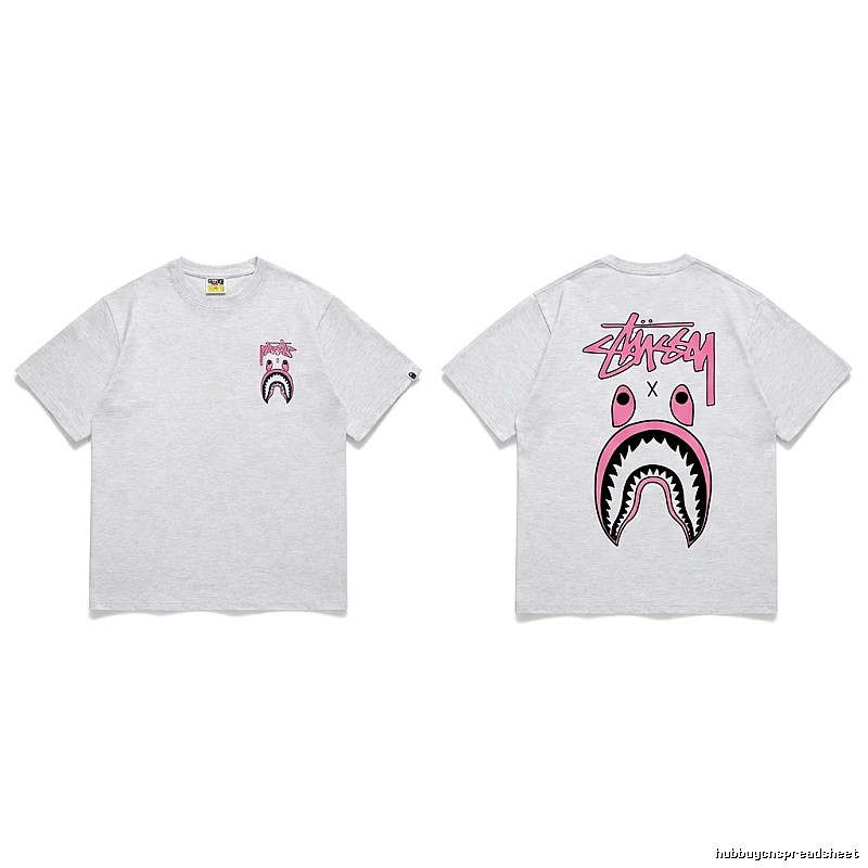 Bape Shark Co-branded Light Grey T-shirt