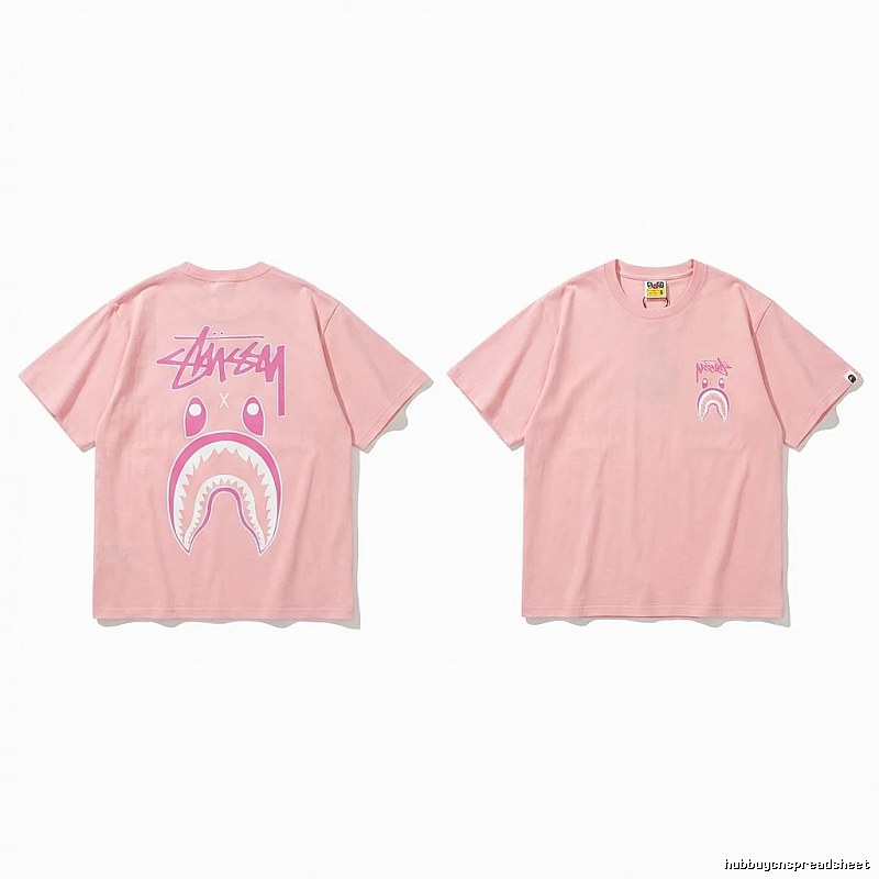 Bape Shark Co-branded Pink T-shirt