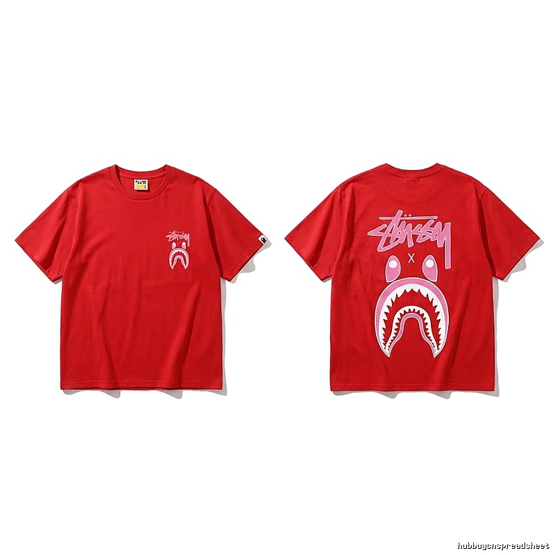 Bape Shark Co-branded Red T-shirt