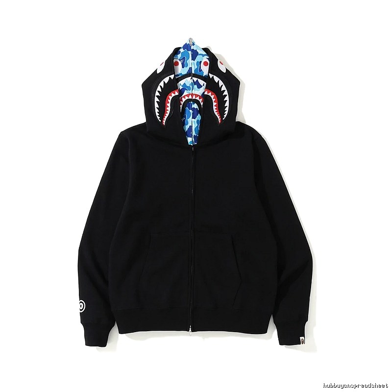 Bape Shark Head Print Black Hoodie