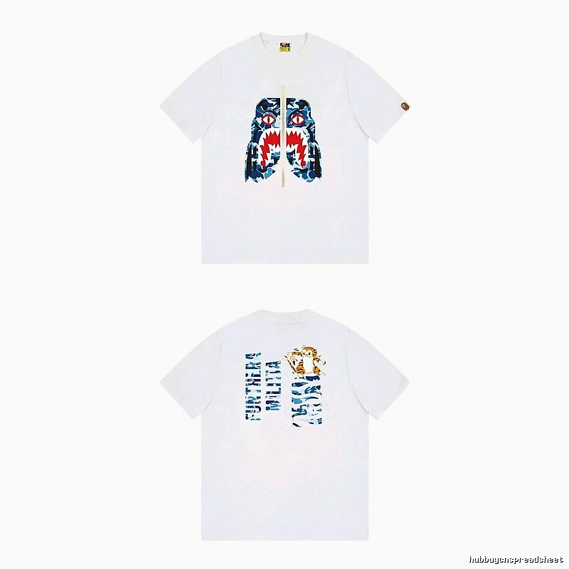 Bape Shark Print White T-shirt