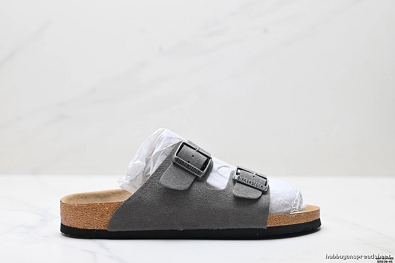 BIRKENSTOCK Classic Casual Style Grey Slide Sandals