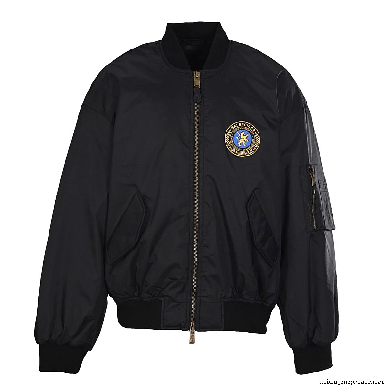 Black C.P. Badge Bomber Jacket for travel