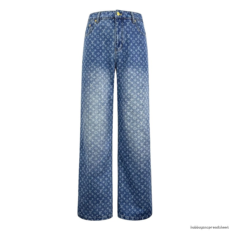 Blue Monogram Knit Pants by CELINE