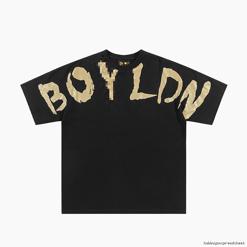 BOY Gold Foil Printed Street Style Black T-Shirt