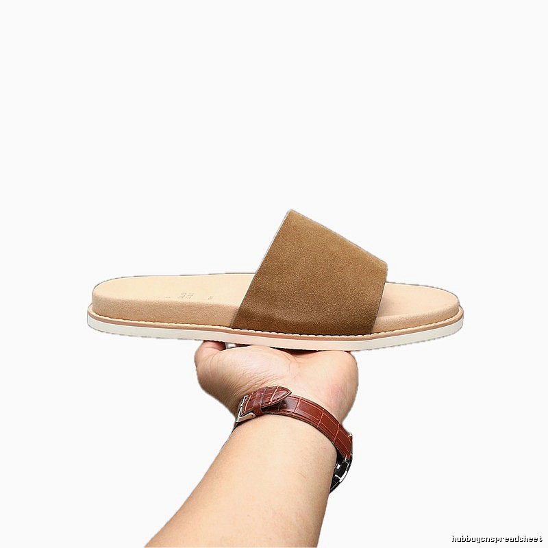 Brunello Cucinelli Casual Brown One-strap Slide Sandals