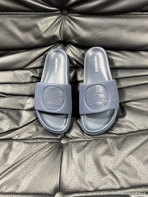 Burberry Embossed Knight Pattern Minimalist Dusty Blue Slides