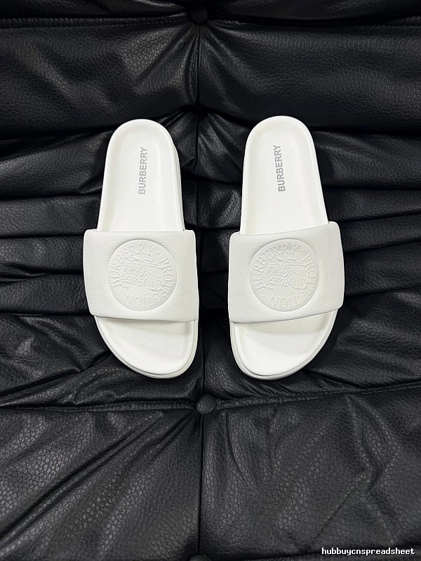 Burberry Embossed Warhorse Minimalist Style White Slides