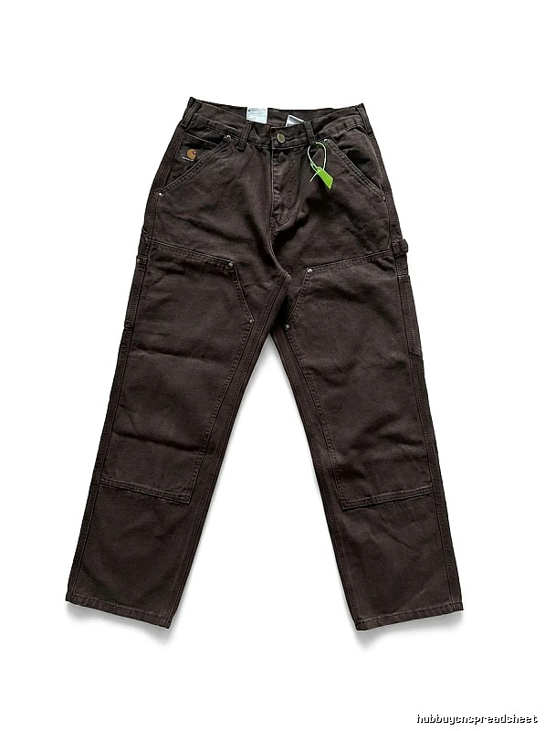 Carhartt workwear style dark brown long trousers
