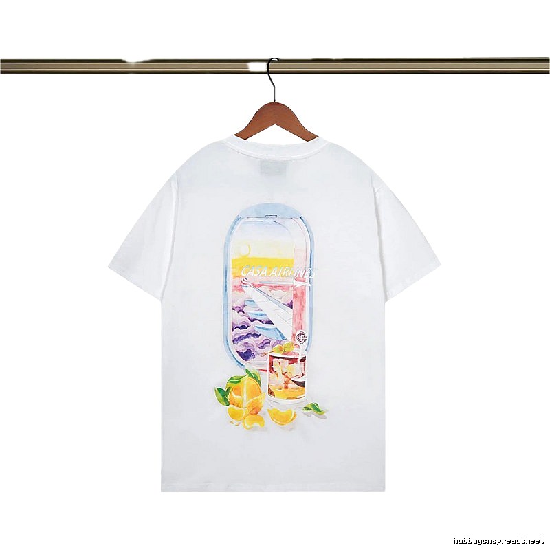 Casablanca Aviation Series Trendy Brand White T-shirt