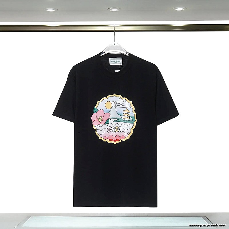 Casablanca Print Retro Style Black T-shirt