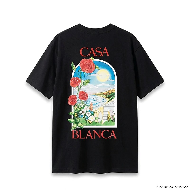Casablanca - printed casual - style black T - shirt