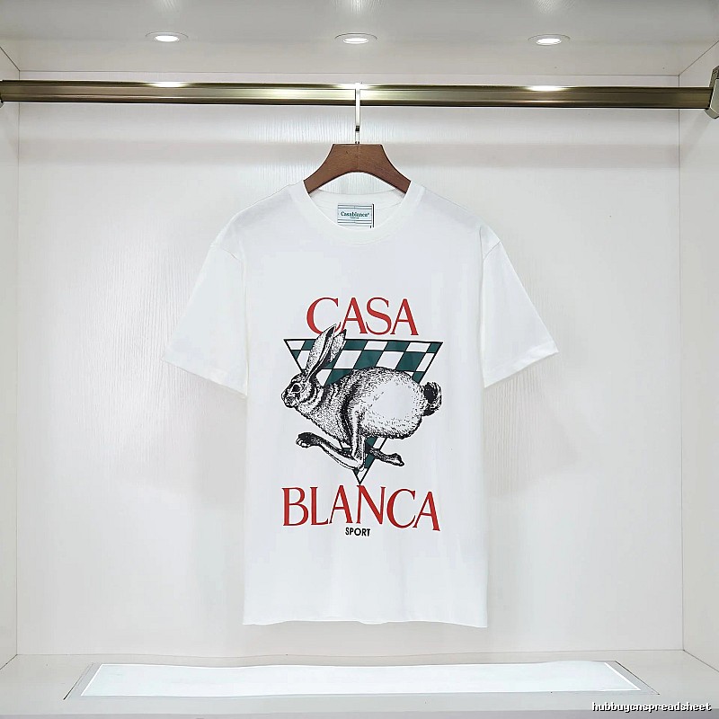 Casablanca Rabbit Element Fashion White T-shirt