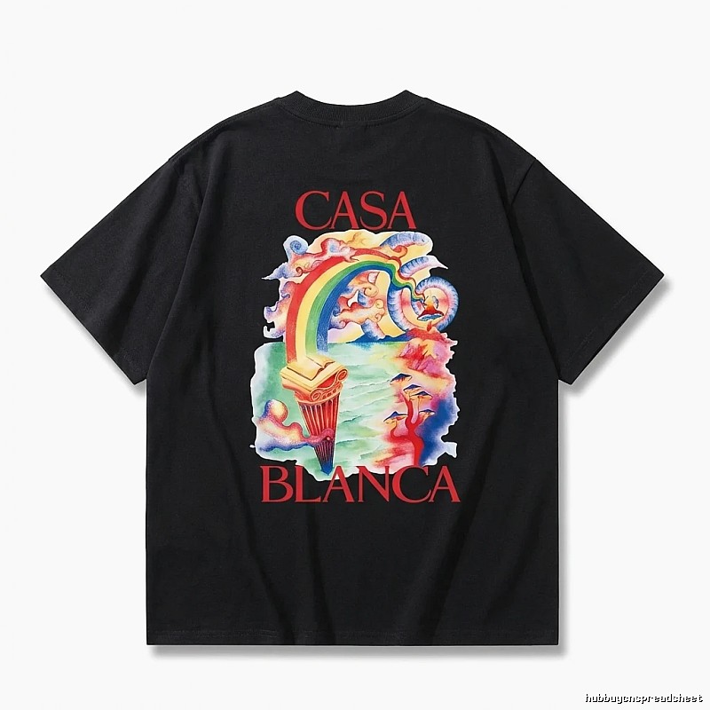 Casablanca Rainbow Print Black T-shirt