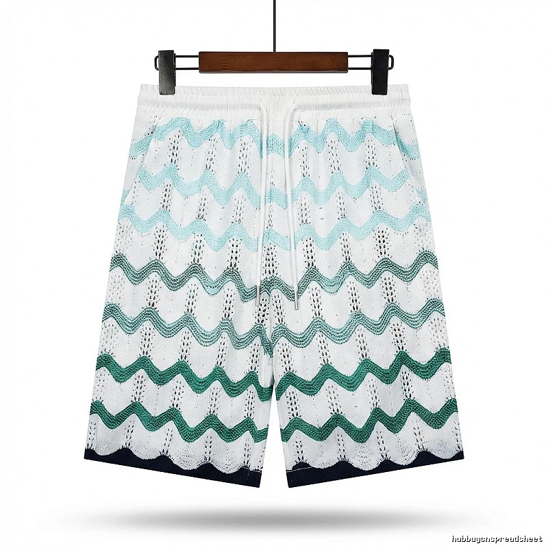 Casablanca Wave-patterned Retro Shorts