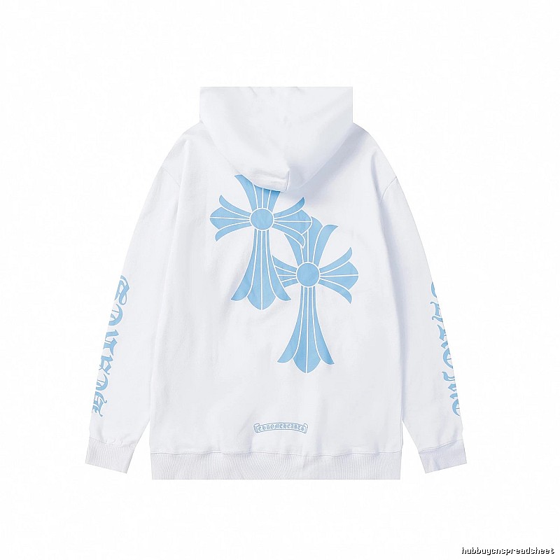 Chrome Hearts 2088-15 White Cross Graphic Hoodie Travel Styling