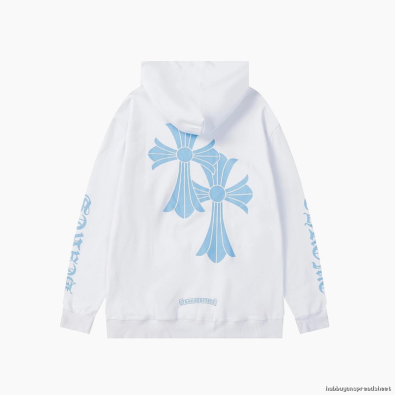 Chrome Hearts Casual Cross graphic hoodie Black Blue Cross for Streetwear Looks