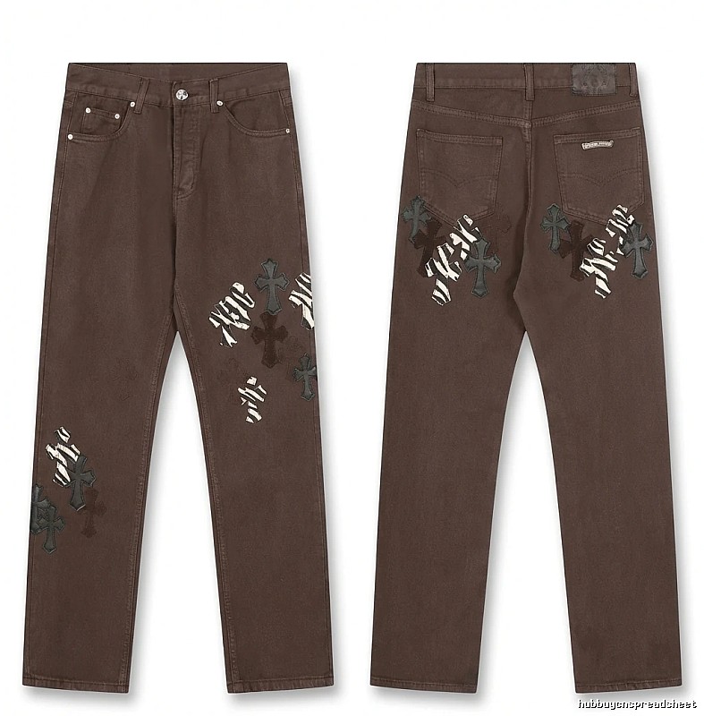 Chrome Hearts Cross Dark Style Brown Pants