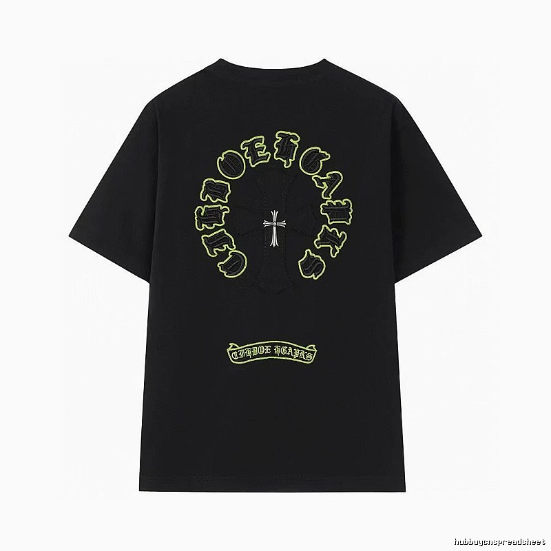 Chrome Hearts Cross Embroidered Street Style Black T-Shirt