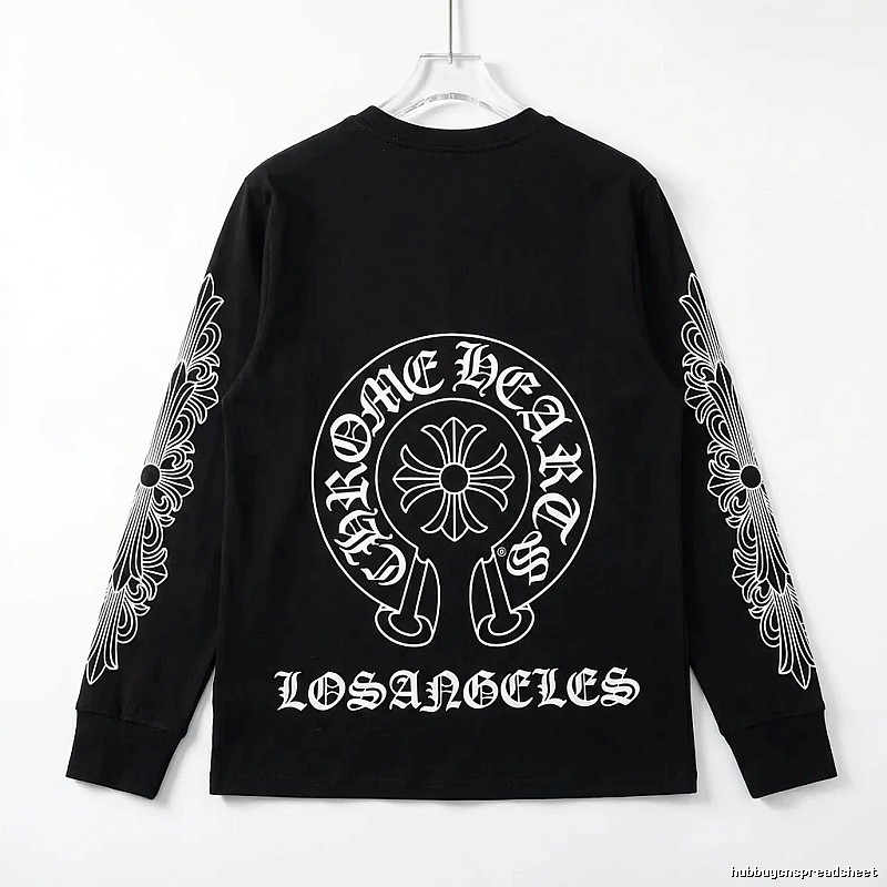 Chrome Hearts Cross Flower Dark Style Black Long Sleeve