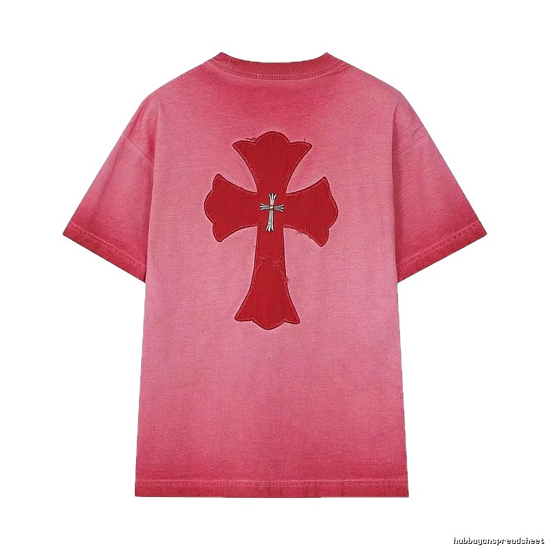 Chrome Hearts Cross Patch Street Style Pink T-Shirt