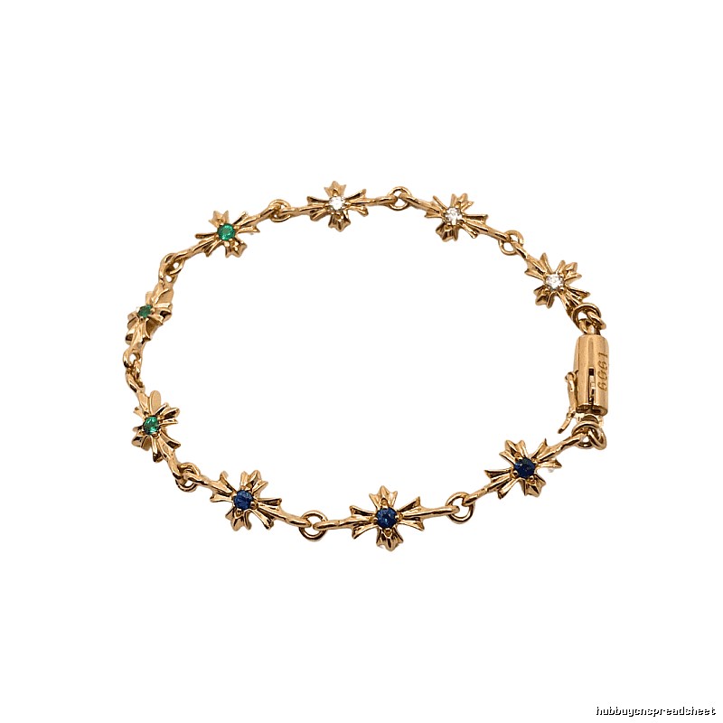 Chrome Hearts Cross Star Retro Style Gold Bracelet
