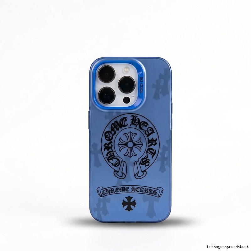 Chrome Hearts Dark Style iPhone Blue Case