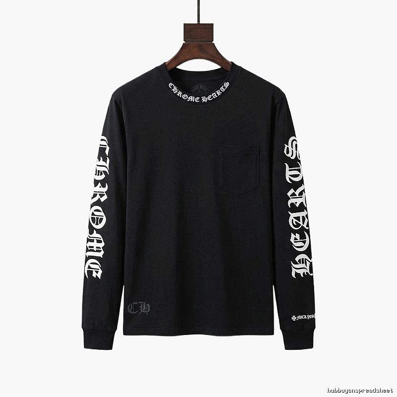 Chrome Hearts Dark Style Long-sleeved Black T-shirt