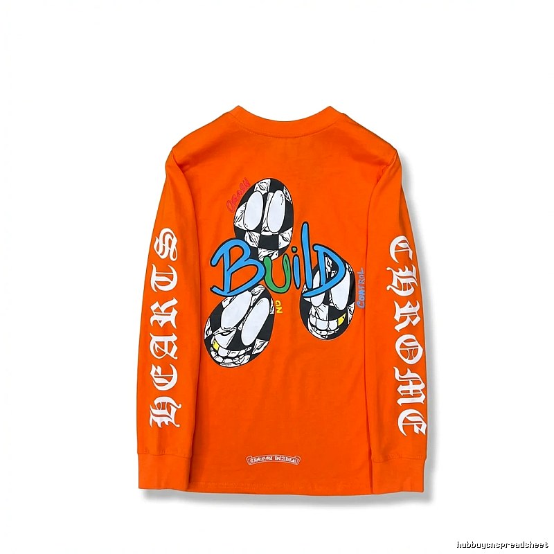 Chrome Hearts Graffiti Style Orange Long-Sleeve