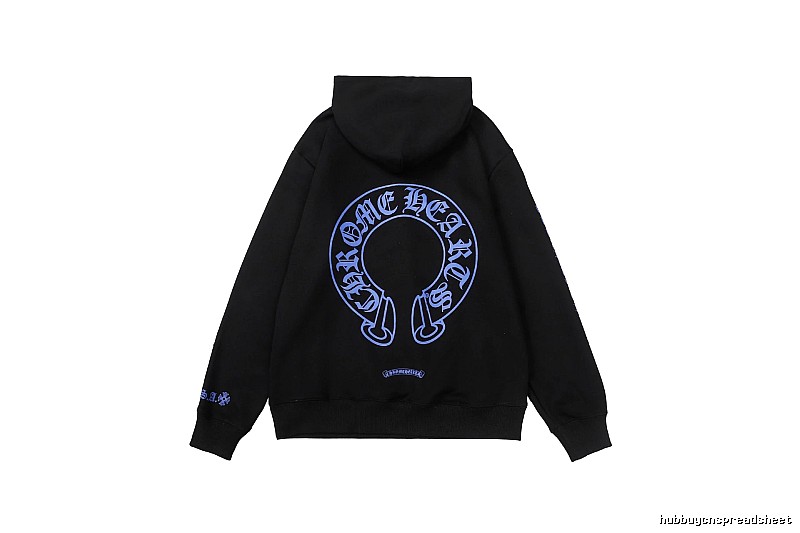 Chrome Hearts Logo Detail Cross graphic hoodie Black Blue Cross with Functional Detail