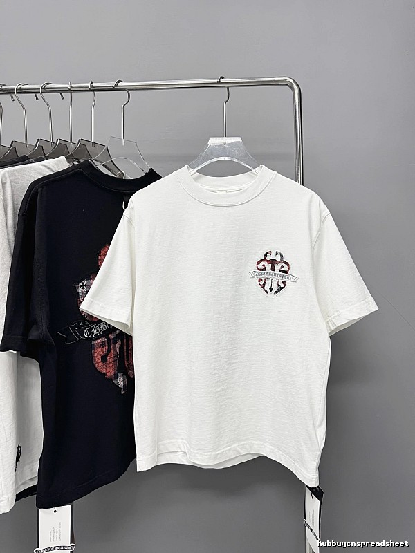 Chrome Hearts Patchwork Cross Street Style White T-Shirt