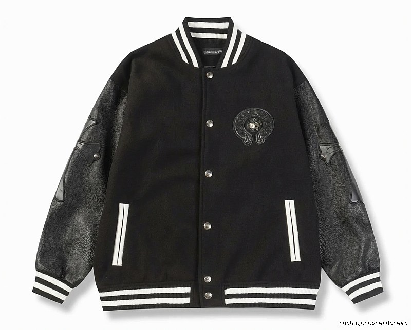 Chrome Hearts retro-style black baseball uniform.