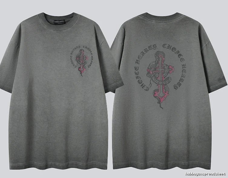 Chrome Hearts Spirit Snake Cross Vintage Smoke Grey Short-sleeve T-shirt
