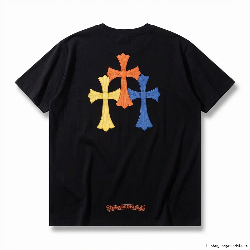 Chrome Hearts Three-color Cross Black Short-sleeve Shirt