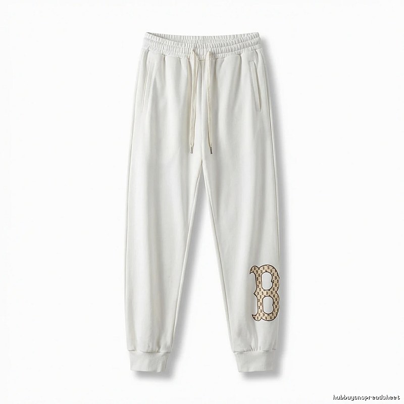 Classic casual white pants in MLB style.