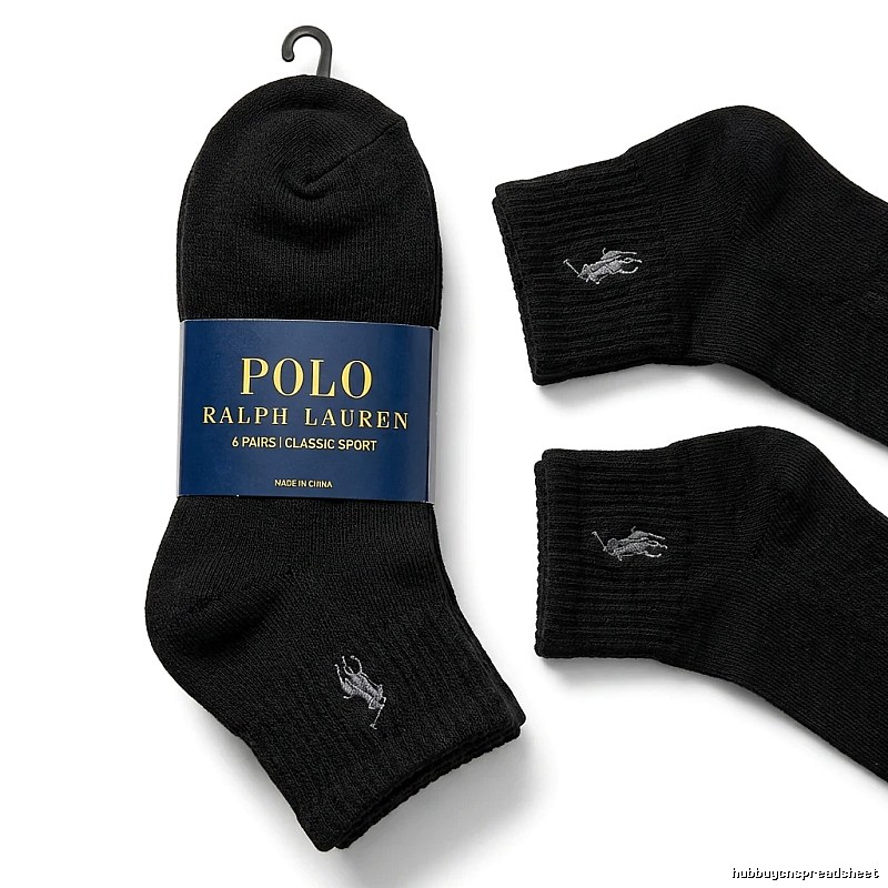 Classic Sports Black Socks of Ralph Lauren
