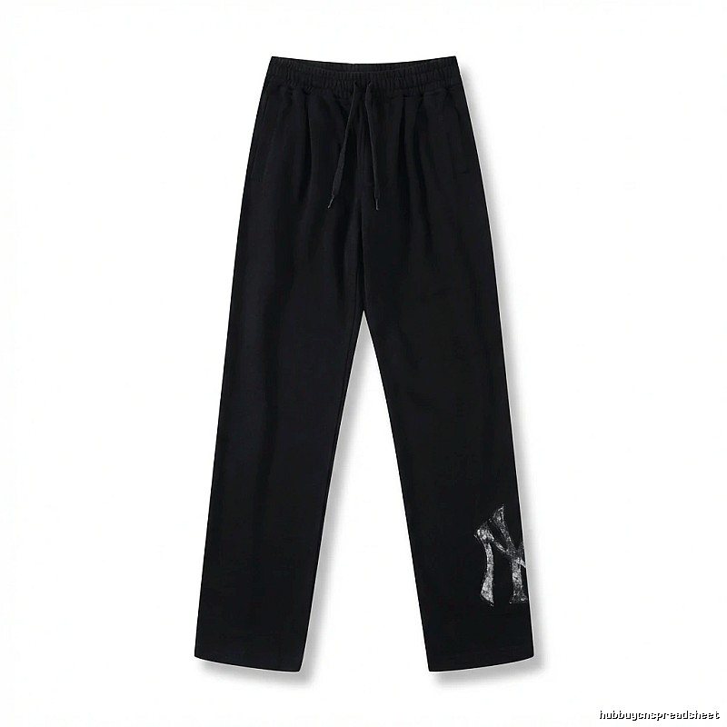 Classic trendy brand black trousers of MLB