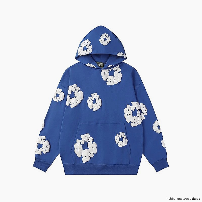 Cobalt Blue Floral Graphic Hoodie