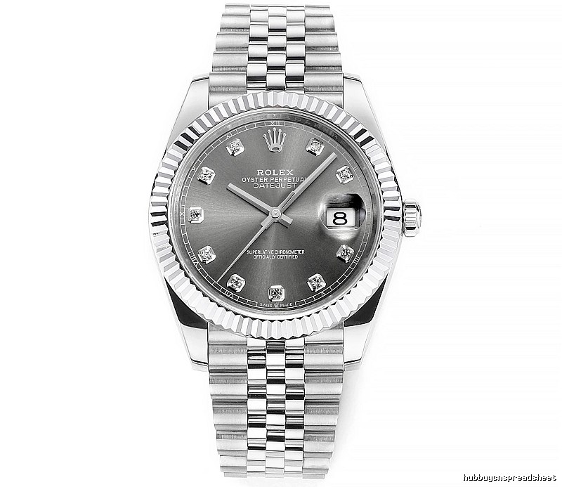 Collector Rolex Datejust Automatic Watch with gray diamond-marker dial