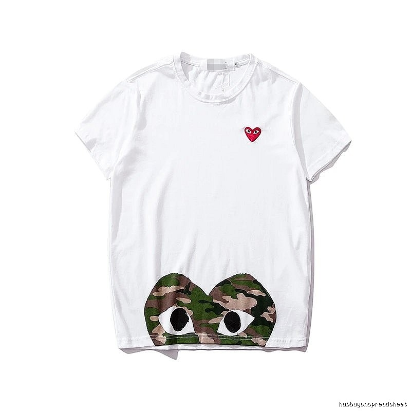 Comme des Garcons PLAY 2021-49 Green Style 2149 Heart Logo T-Shirt Casual Layering