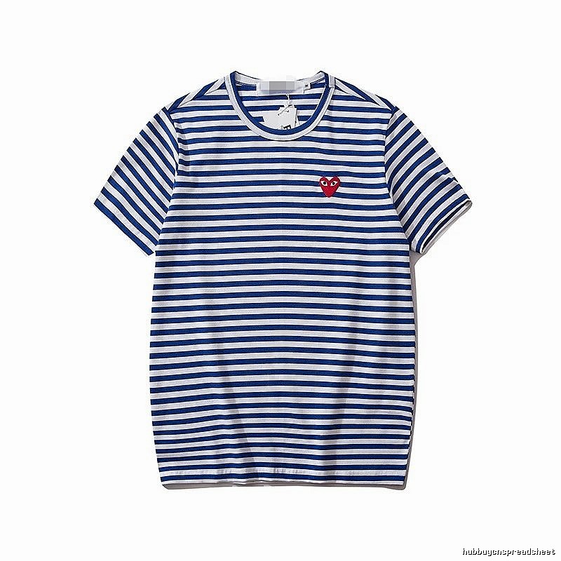 Comme des Garcons PLAY 2021-94 Blue Style 2194 Heart Logo T-Shirt Modern Fit