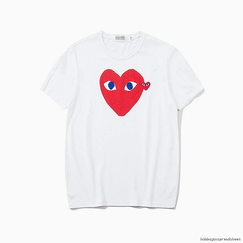 Comme des Garcons PLAY 2023-03 Red Style 2303 Heart Logo T-Shirt Smart Casual