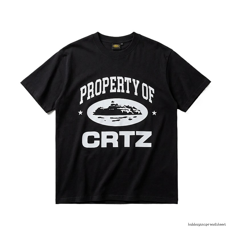 Corteiz black and white minimalist style T-shirt