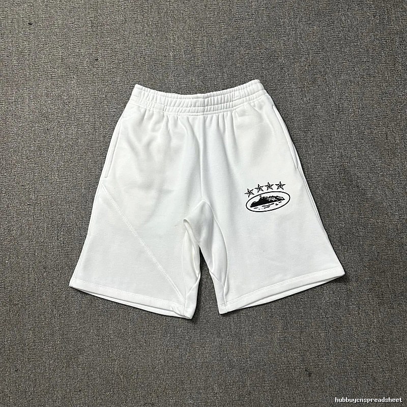 Corteiz Five-Star Trend Brand White Shorts