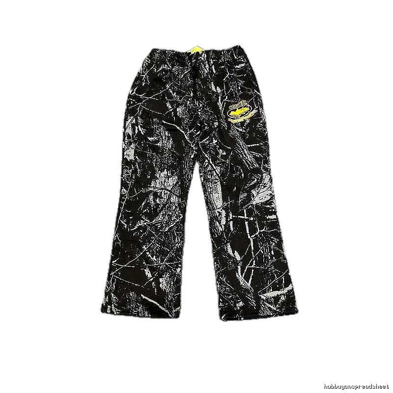 Corteiz graffiti-style black long trousers