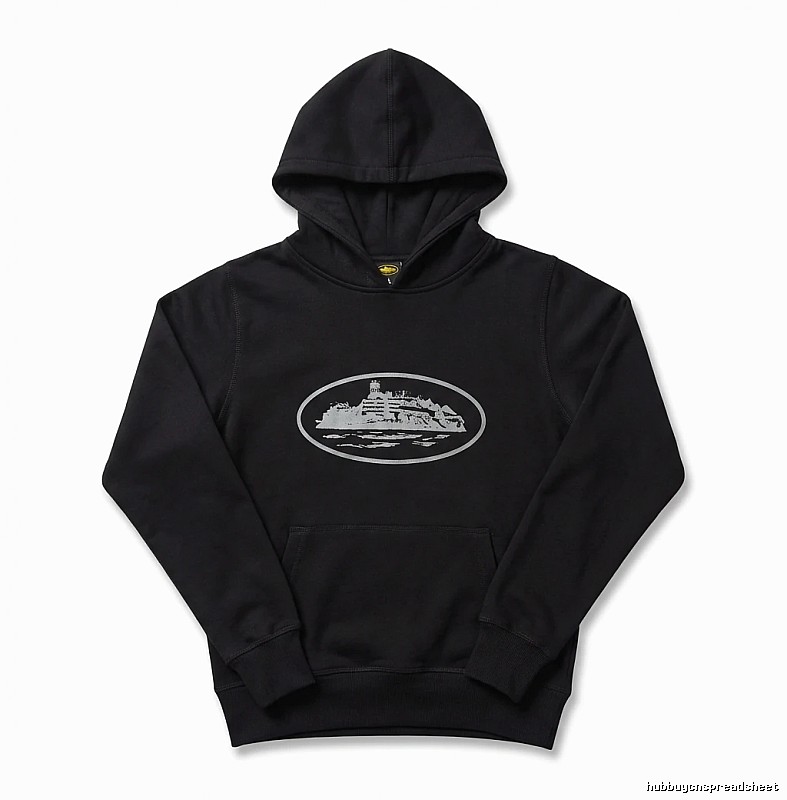 Corteiz Island Logo Minimalist Style Black Sweatshirt